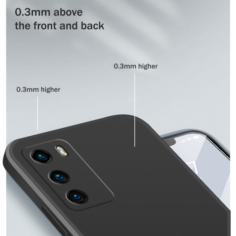 For Huawei P40 Solid Color Imitation Liquid Silicone Straight Edge Dropproof Full Coverage Protective Case(Sky Blue) - Huawei Cases by buy2fix | Online Shopping UK | buy2fix