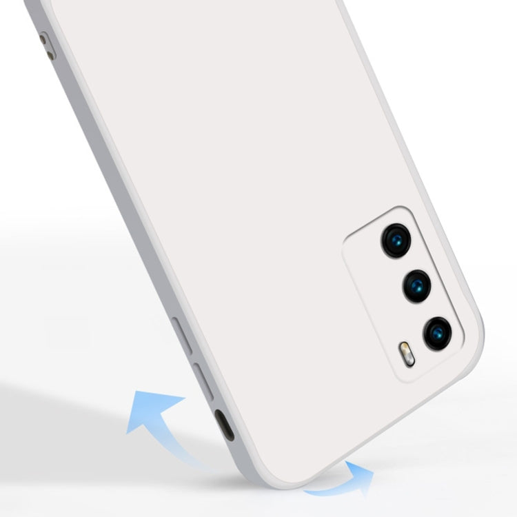 For Huawei P40 Solid Color Imitation Liquid Silicone Straight Edge Dropproof Full Coverage Protective Case(Sky Blue) - Huawei Cases by buy2fix | Online Shopping UK | buy2fix