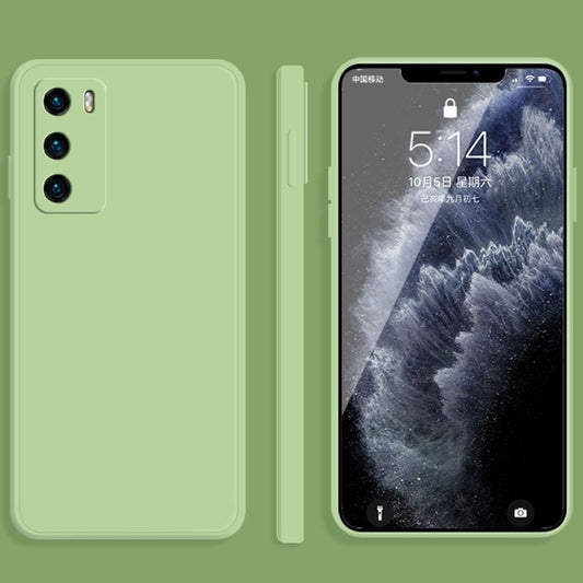 For Huawei P40 Solid Color Imitation Liquid Silicone Straight Edge Dropproof Full Coverage Protective Case(Matcha Green) - Huawei Cases by buy2fix | Online Shopping UK | buy2fix