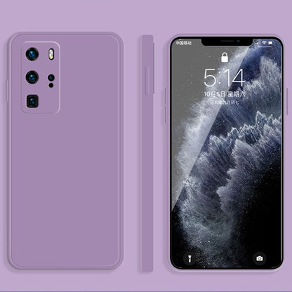 For Huawei P40 Pro Solid Color Imitation Liquid Silicone Straight Edge Dropproof Full Coverage Protective Case(Purple) - Huawei Cases by buy2fix | Online Shopping UK | buy2fix