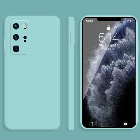 For Huawei P40 Pro Solid Color Imitation Liquid Silicone Straight Edge Dropproof Full Coverage Protective Case(Sky Blue) - Huawei Cases by buy2fix | Online Shopping UK | buy2fix