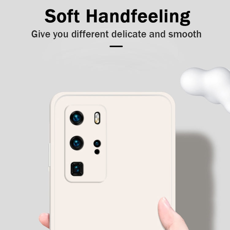 For Huawei P40 Pro Solid Color Imitation Liquid Silicone Straight Edge Dropproof Full Coverage Protective Case(Black) - Huawei Cases by buy2fix | Online Shopping UK | buy2fix