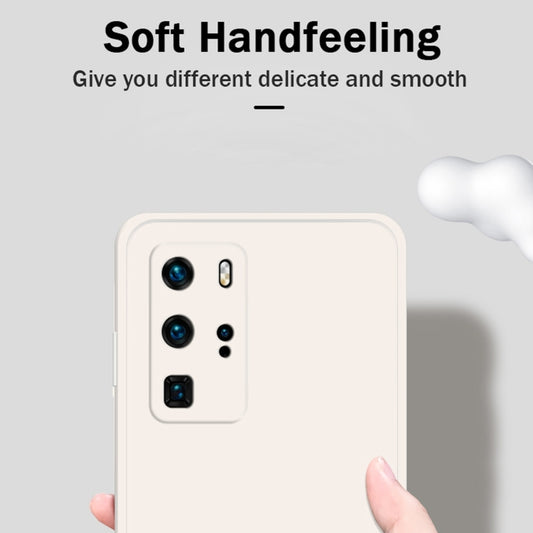 For Huawei P40 Pro Solid Color Imitation Liquid Silicone Straight Edge Dropproof Full Coverage Protective Case(Black) - Huawei Cases by buy2fix | Online Shopping UK | buy2fix