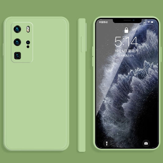 For Huawei P40 Pro Solid Color Imitation Liquid Silicone Straight Edge Dropproof Full Coverage Protective Case(Matcha Green) - Huawei Cases by buy2fix | Online Shopping UK | buy2fix