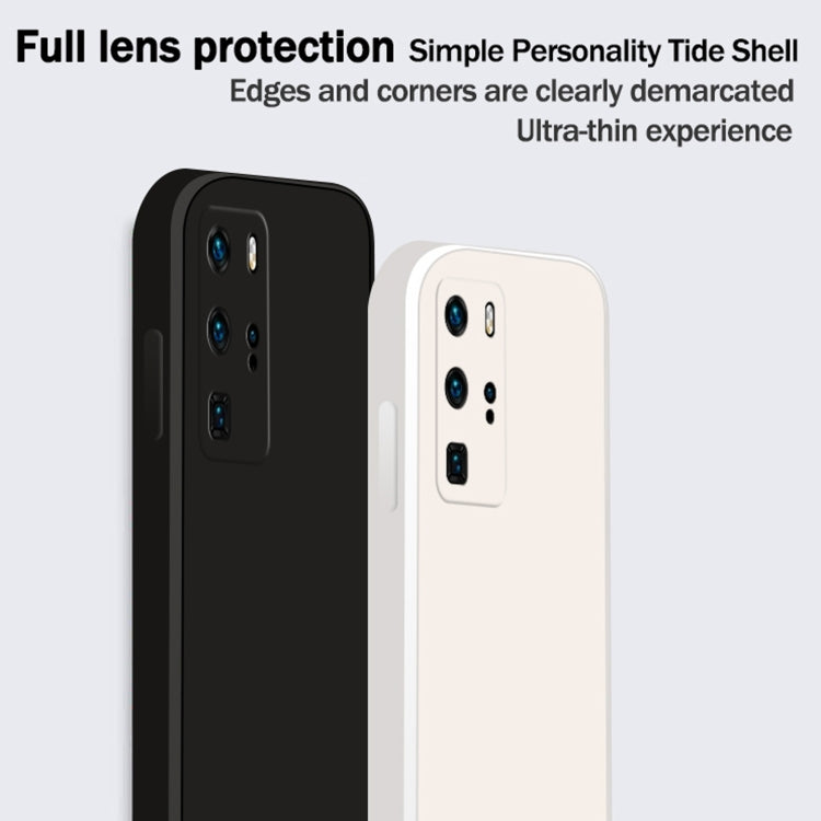 For Huawei P40 Pro Solid Color Imitation Liquid Silicone Straight Edge Dropproof Full Coverage Protective Case(Matcha Green) - Huawei Cases by buy2fix | Online Shopping UK | buy2fix
