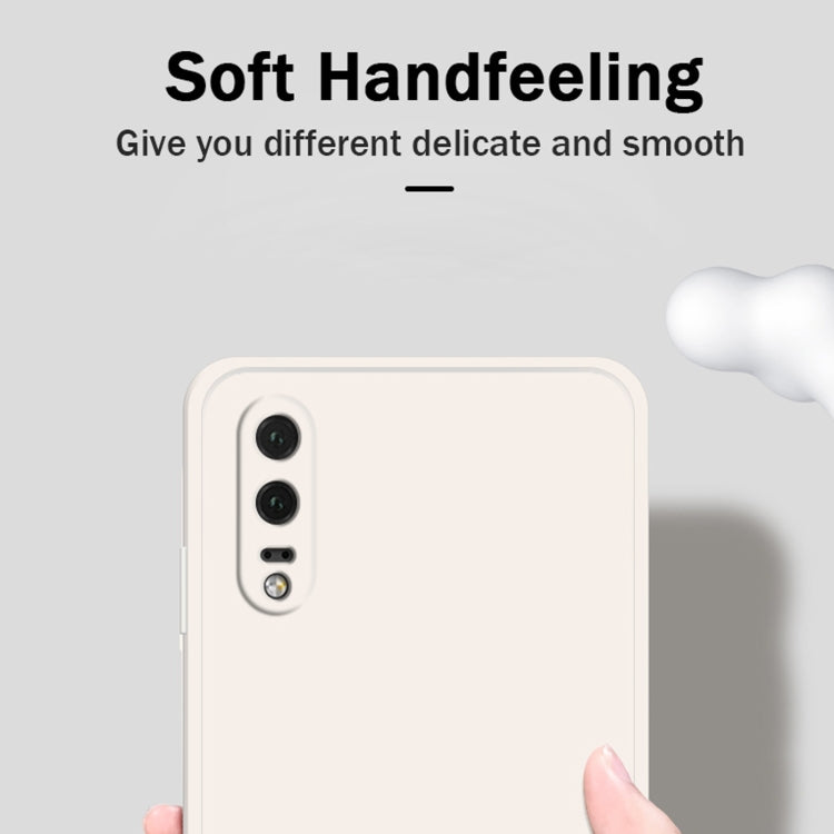For Huawei P20 Solid Color Imitation Liquid Silicone Straight Edge Dropproof Full Coverage Protective Case(Blue) - Huawei Cases by buy2fix | Online Shopping UK | buy2fix