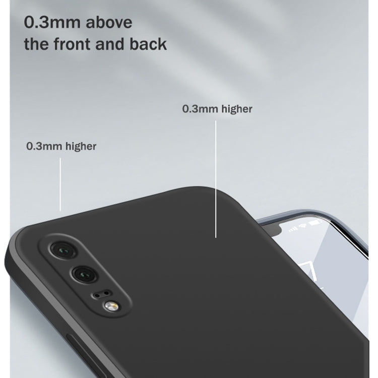 For Huawei P20 Solid Color Imitation Liquid Silicone Straight Edge Dropproof Full Coverage Protective Case(Blue) - Huawei Cases by buy2fix | Online Shopping UK | buy2fix