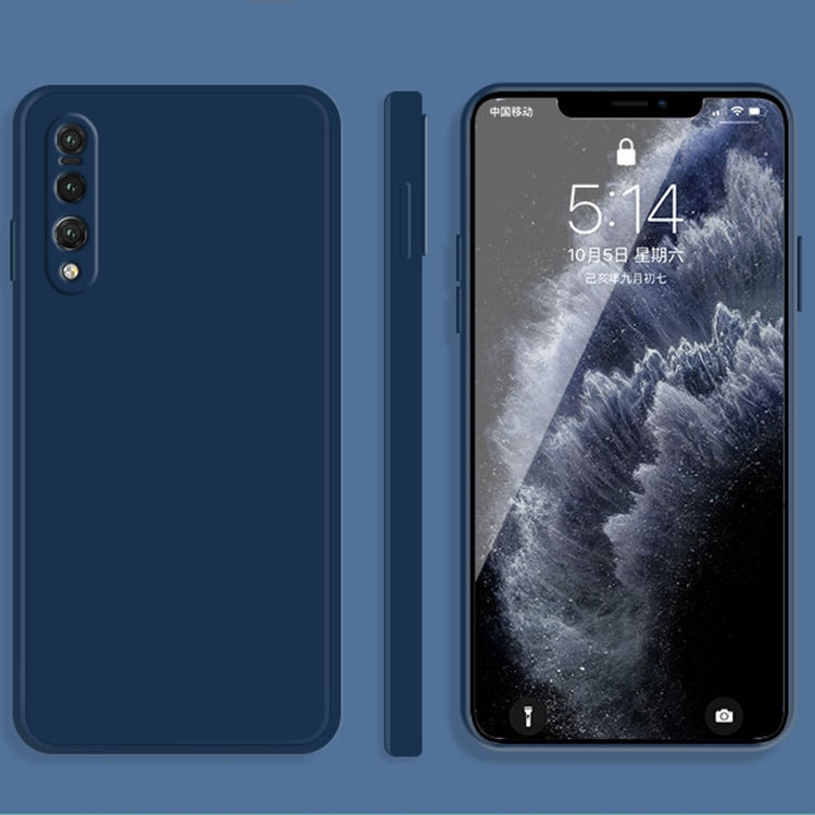 For Huawei P20 Pro Solid Color Imitation Liquid Silicone Straight Edge Dropproof Full Coverage Protective Case(Blue) - Huawei Cases by buy2fix | Online Shopping UK | buy2fix