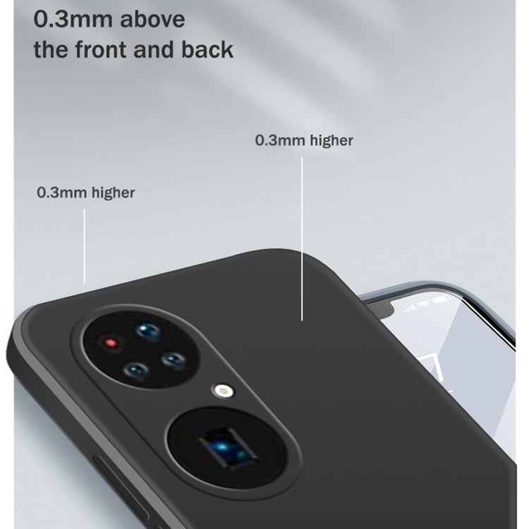 For Huawei P50 Pro Solid Color Imitation Liquid Silicone Straight Edge Dropproof Full Coverage Protective Case(White) - Huawei Cases by buy2fix | Online Shopping UK | buy2fix