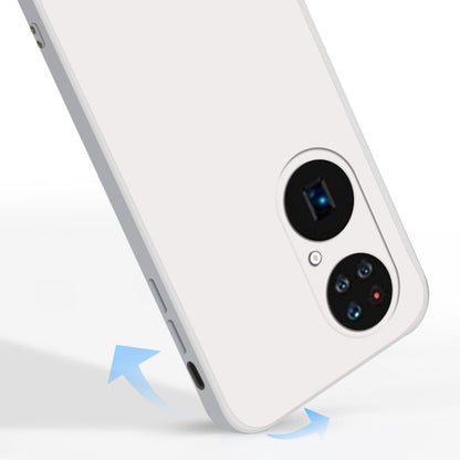 For Huawei P50 Pro Solid Color Imitation Liquid Silicone Straight Edge Dropproof Full Coverage Protective Case(Blue) - Huawei Cases by buy2fix | Online Shopping UK | buy2fix