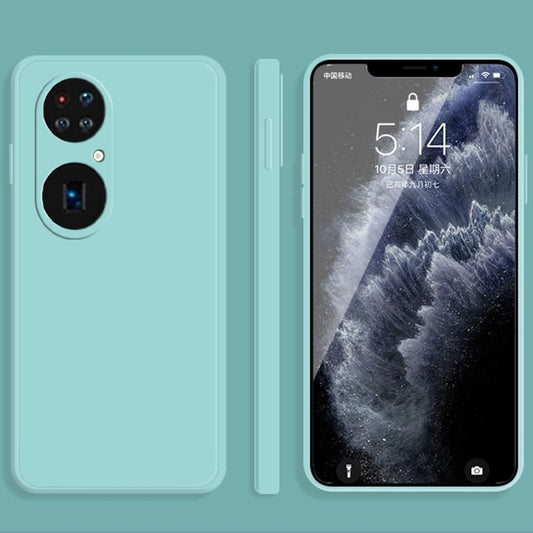 For Huawei P50 Pro Solid Color Imitation Liquid Silicone Straight Edge Dropproof Full Coverage Protective Case(Sky Blue) - Huawei Cases by buy2fix | Online Shopping UK | buy2fix