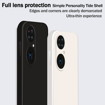 For Huawei P50 Pro Solid Color Imitation Liquid Silicone Straight Edge Dropproof Full Coverage Protective Case(Red) - Huawei Cases by buy2fix | Online Shopping UK | buy2fix
