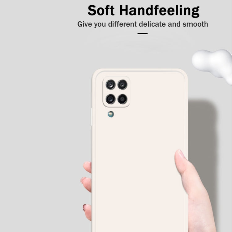 For Samsung Galaxy A12 5G Solid Color Imitation Liquid Silicone Straight Edge Dropproof Full Coverage Protective Case(White) by buy2fix