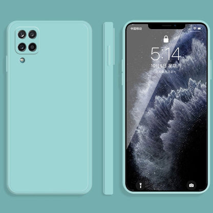For Samsung Galaxy A12 5G Solid Color Imitation Liquid Silicone Straight Edge Dropproof Full Coverage Protective Case(Sky Blue) by buy2fix