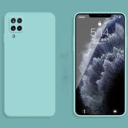 For Samsung Galaxy A12 5G Solid Color Imitation Liquid Silicone Straight Edge Dropproof Full Coverage Protective Case(Sky Blue) by buy2fix