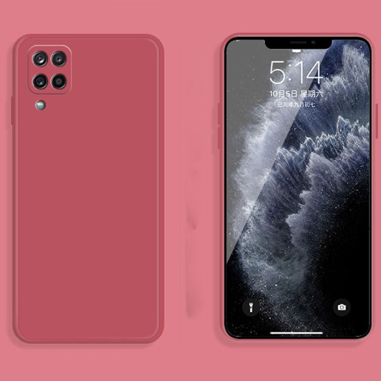 For Samsung Galaxy A12 5G Solid Color Imitation Liquid Silicone Straight Edge Dropproof Full Coverage Protective Case(Red) by buy2fix