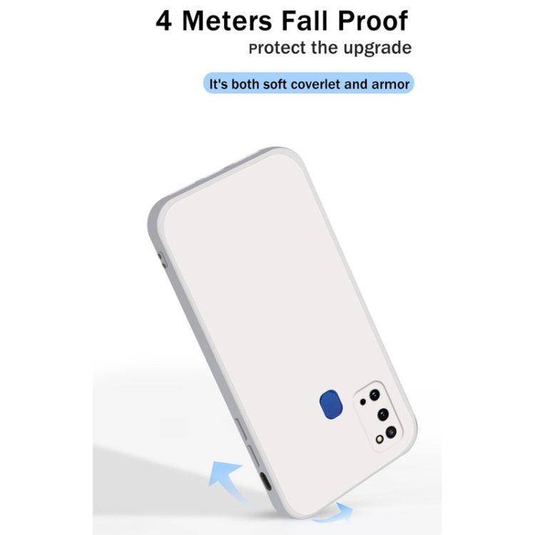 For Samsung Galaxy A21s Solid Color Imitation Liquid Silicone Straight Edge Dropproof Full Coverage Protective Case(Black) by buy2fix