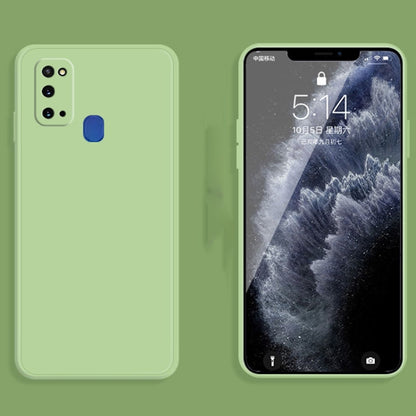 For Samsung Galaxy A21s Solid Color Imitation Liquid Silicone Straight Edge Dropproof Full Coverage Protective Case(Matcha Green) by buy2fix