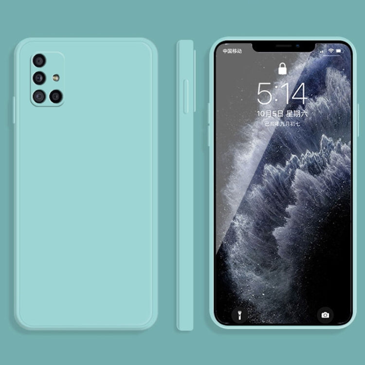 For Samsung Galaxy A31 Solid Color Imitation Liquid Silicone Straight Edge Dropproof Full Coverage Protective Case(Sky Blue) by buy2fix