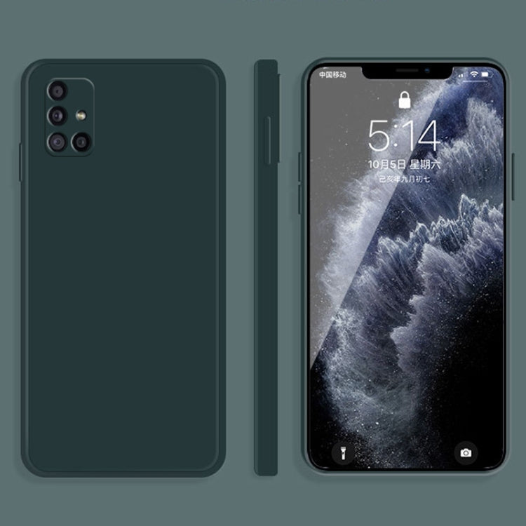 For Samsung Galaxy A31 Solid Color Imitation Liquid Silicone Straight Edge Dropproof Full Coverage Protective Case(Dark Green) by buy2fix