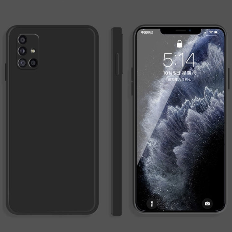 For Samsung Galaxy A31 Solid Color Imitation Liquid Silicone Straight Edge Dropproof Full Coverage Protective Case(Black) - Galaxy Phone Cases by buy2fix | Online Shopping UK | buy2fix