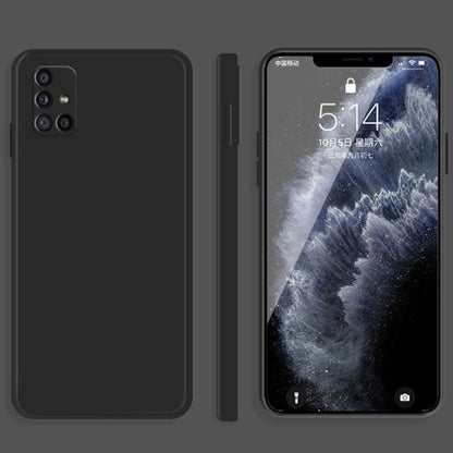 For Samsung Galaxy A31 Solid Color Imitation Liquid Silicone Straight Edge Dropproof Full Coverage Protective Case(Black) - Galaxy Phone Cases by buy2fix | Online Shopping UK | buy2fix