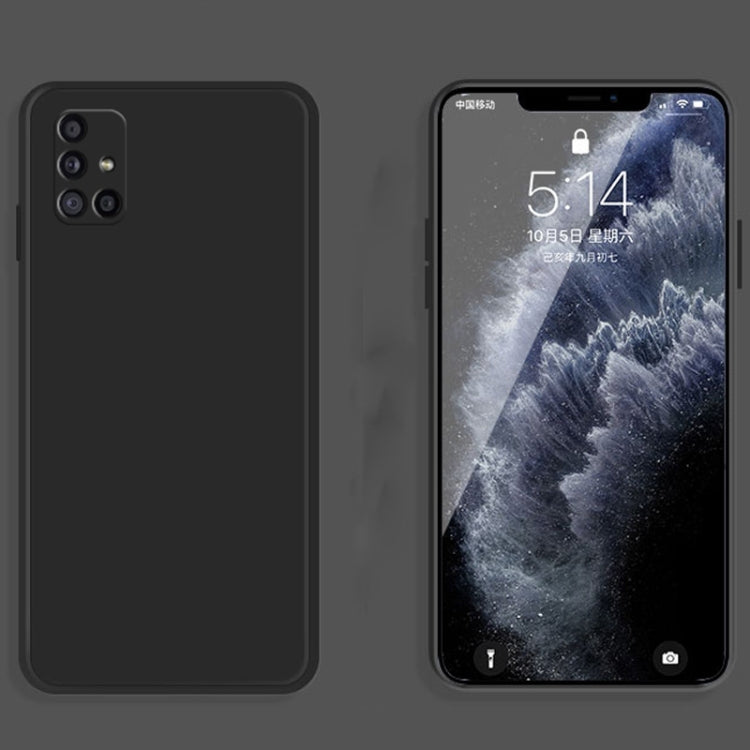 For Samsung Galaxy A31 Solid Color Imitation Liquid Silicone Straight Edge Dropproof Full Coverage Protective Case(Black) - Galaxy Phone Cases by buy2fix | Online Shopping UK | buy2fix