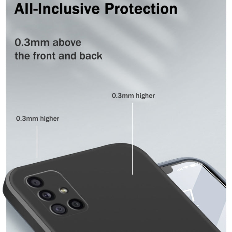For Samsung Galaxy A31 Solid Color Imitation Liquid Silicone Straight Edge Dropproof Full Coverage Protective Case(Black) - Galaxy Phone Cases by buy2fix | Online Shopping UK | buy2fix