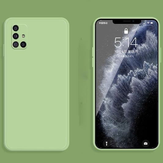 For Samsung Galaxy A31 Solid Color Imitation Liquid Silicone Straight Edge Dropproof Full Coverage Protective Case(Matcha Green) by buy2fix