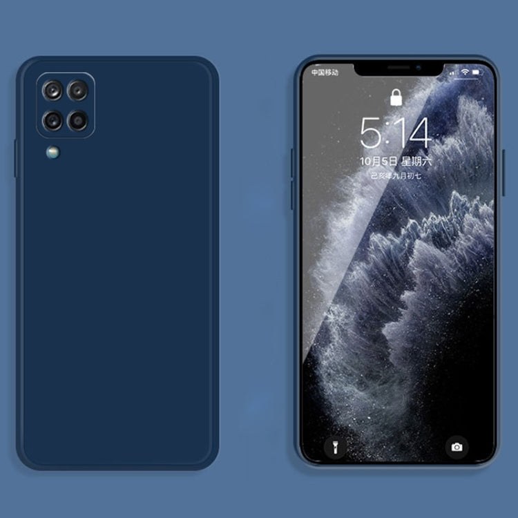 For Samsung Galaxy A42 5G Solid Color Imitation Liquid Silicone Straight Edge Dropproof Full Coverage Protective Case(Blue) by buy2fix