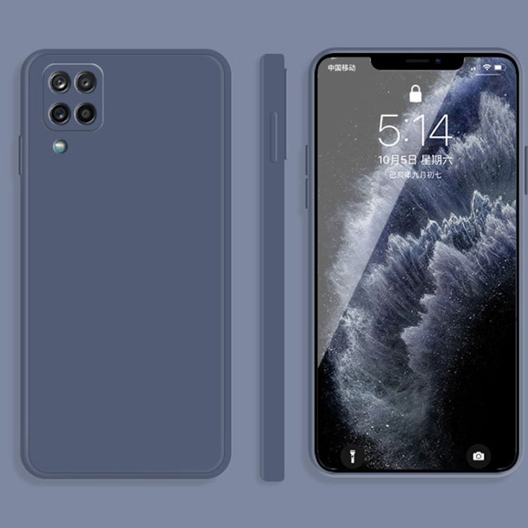 For Samsung Galaxy A42 5G Solid Color Imitation Liquid Silicone Straight Edge Dropproof Full Coverage Protective Case(Grey) by buy2fix