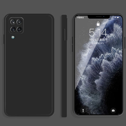 For Samsung Galaxy A42 5G Solid Color Imitation Liquid Silicone Straight Edge Dropproof Full Coverage Protective Case(Black) by buy2fix