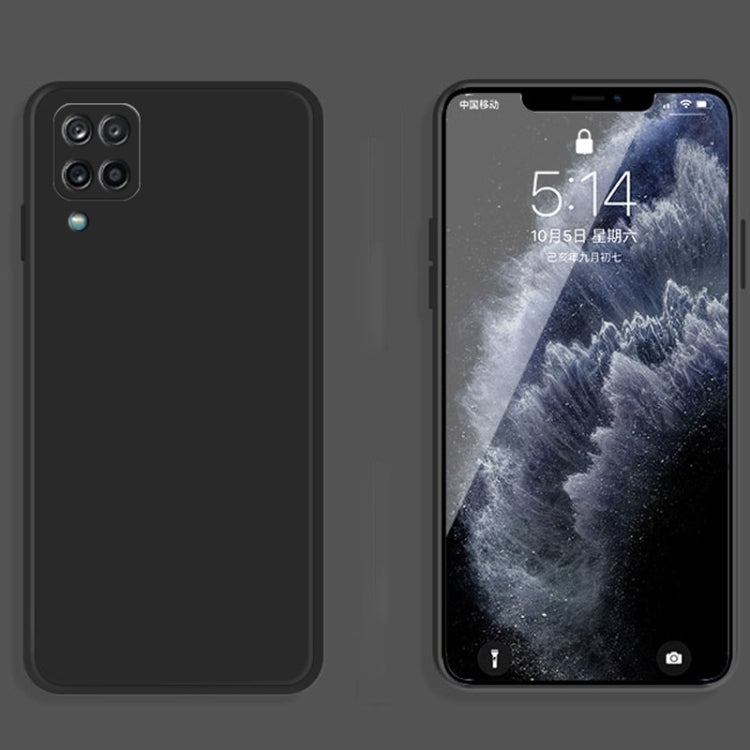 For Samsung Galaxy A42 5G Solid Color Imitation Liquid Silicone Straight Edge Dropproof Full Coverage Protective Case(Black) by buy2fix