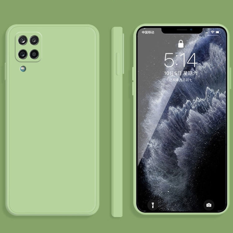 For Samsung Galaxy A42 5G Solid Color Imitation Liquid Silicone Straight Edge Dropproof Full Coverage Protective Case(Matcha Green) by buy2fix