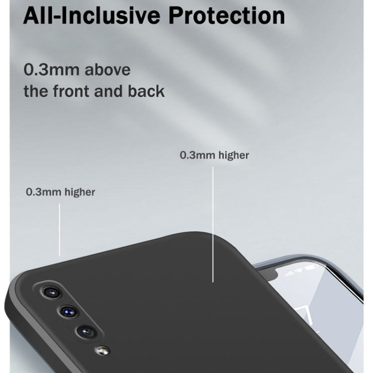 For Samsung Galaxy A50 Solid Color Imitation Liquid Silicone Straight Edge Dropproof Full Coverage Protective Case(White) by buy2fix