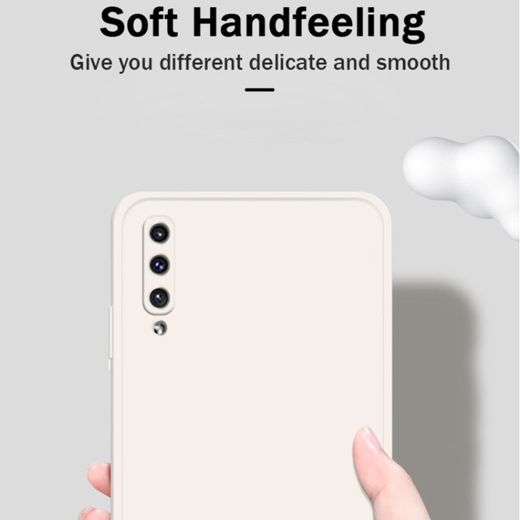 For Samsung Galaxy A50 Solid Color Imitation Liquid Silicone Straight Edge Dropproof Full Coverage Protective Case(Purple) by buy2fix