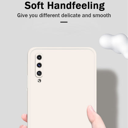 For Samsung Galaxy A50 Solid Color Imitation Liquid Silicone Straight Edge Dropproof Full Coverage Protective Case(Blue) by buy2fix