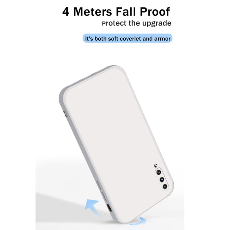 For Samsung Galaxy A50 Solid Color Imitation Liquid Silicone Straight Edge Dropproof Full Coverage Protective Case(Grey) by buy2fix