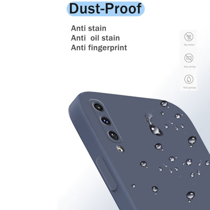 For Samsung Galaxy A50 Solid Color Imitation Liquid Silicone Straight Edge Dropproof Full Coverage Protective Case(Grey) by buy2fix