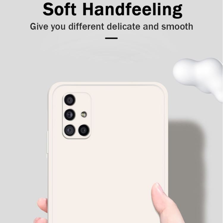 For Samsung Galaxy A71 Solid Color Imitation Liquid Silicone Straight Edge Dropproof Full Coverage Protective Case(White) by buy2fix