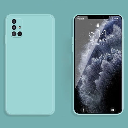 For Samsung Galaxy A71 Solid Color Imitation Liquid Silicone Straight Edge Dropproof Full Coverage Protective Case(Sky Blue) by buy2fix