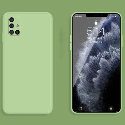 For Samsung Galaxy A71 Solid Color Imitation Liquid Silicone Straight Edge Dropproof Full Coverage Protective Case(Matcha Green) by buy2fix