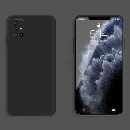 For Samsung Galaxy M51 Solid Color Imitation Liquid Silicone Straight Edge Dropproof Full Coverage Protective Case(Black) by buy2fix