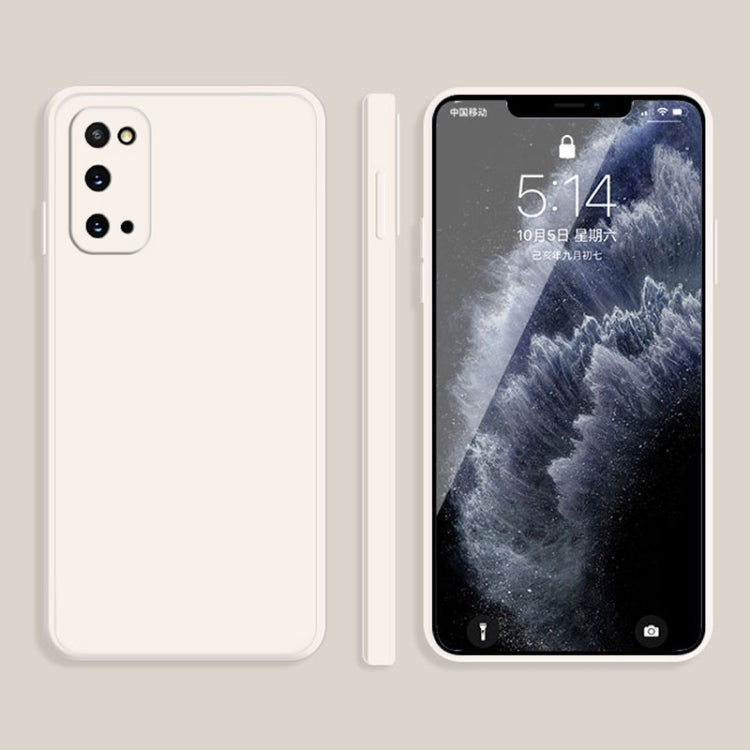 For Samsung Galaxy S20 Solid Color Imitation Liquid Silicone Straight Edge Dropproof Full Coverage Protective Case(White) by buy2fix