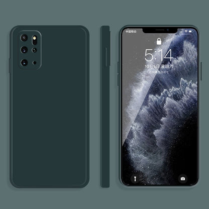 For Samsung Galaxy S20+ Solid Color Imitation Liquid Silicone Straight Edge Dropproof Full Coverage Protective Case(Dark Green) by buy2fix