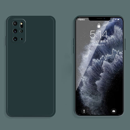 For Samsung Galaxy S20+ Solid Color Imitation Liquid Silicone Straight Edge Dropproof Full Coverage Protective Case(Dark Green) by buy2fix