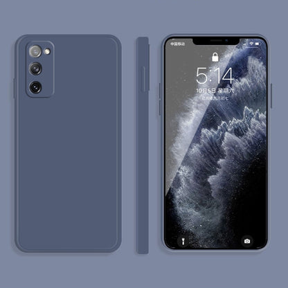 For Samsung Galaxy S20 FE Solid Color Imitation Liquid Silicone Straight Edge Dropproof Full Coverage Protective Case(Grey) by buy2fix