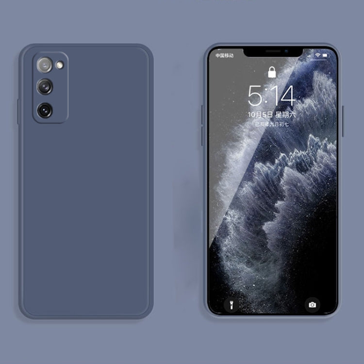 For Samsung Galaxy S20 FE Solid Color Imitation Liquid Silicone Straight Edge Dropproof Full Coverage Protective Case(Grey) by buy2fix