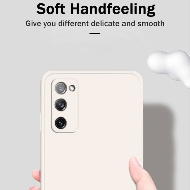 For Samsung Galaxy S20 FE Solid Color Imitation Liquid Silicone Straight Edge Dropproof Full Coverage Protective Case(Dark Green) by buy2fix