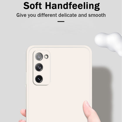 For Samsung Galaxy S20 FE Solid Color Imitation Liquid Silicone Straight Edge Dropproof Full Coverage Protective Case(Dark Green) by buy2fix